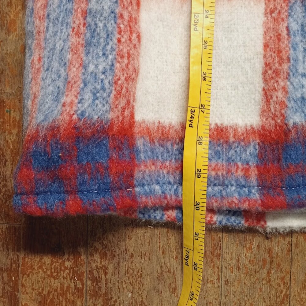 Small button down wool blend plaid shacket front … - image 8